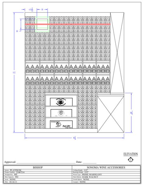 Wine Cellar Designs San Francisco California Racks Drawing